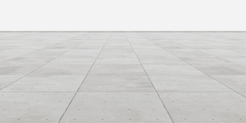 Fototapeta premium Infinite 3D Concrete Floor Texture Grid for Architectural Rendering