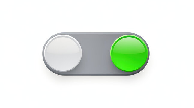 Glossy green toggle switch button icon for user interface