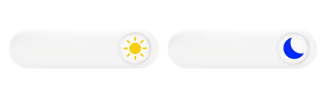  Toggle switch button for day and night mode selection. Sleek UI slider with moon icon, perfect for dark theme controls in digital apps and web design projects.