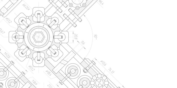 Engineering plan scheme . Parts for industrial construction. Technical drawing .Vector illustration .