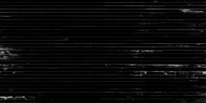 Black background with stripes. Glitch background. Television noise. Pixelated television screen backdrop . Vector illustration.