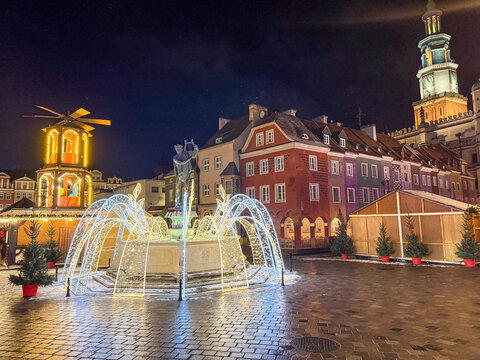 Poznań Christmas Market at Night