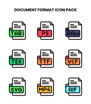 Document Format Lineal Color Scalable Icons Pack
