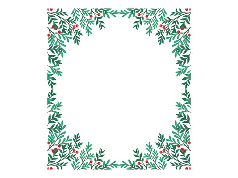 Christmas Pine Branch Frame Background