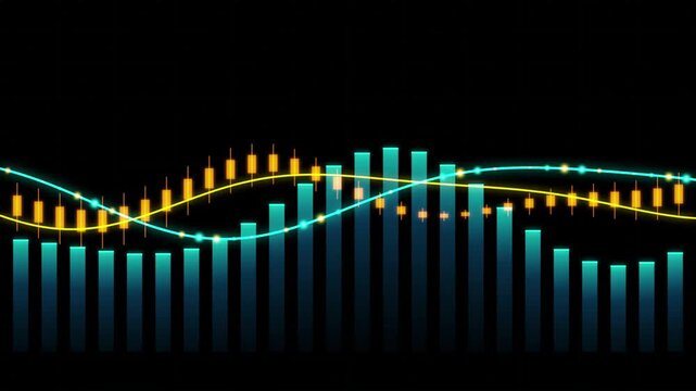 Digital stock market candlestick chart loop