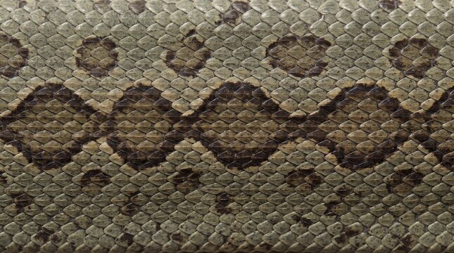 Flattened Viper Skin Texture with Zigzag Olive Brown Scale Pattern Full Frame Reptile Background