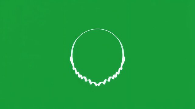 Abstract audio visualizer equalizer circle on green screen.