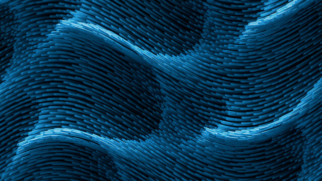 Abstract blue waves create a calming digital ocean structure