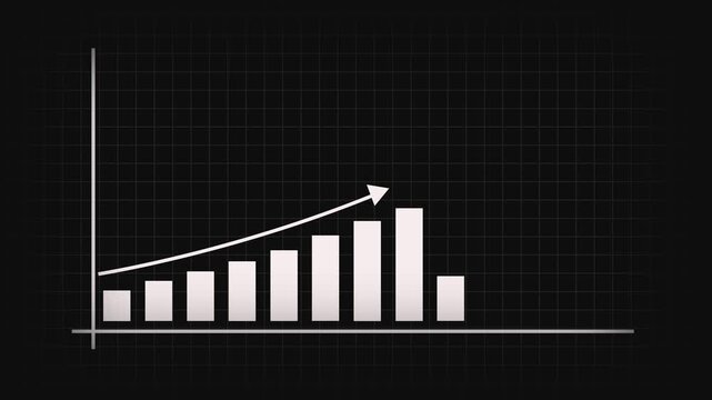 Business growth concept in graph chart showing marketing sales profit increasing to future target . growing business concept. Clean Hi-tech style technology chart