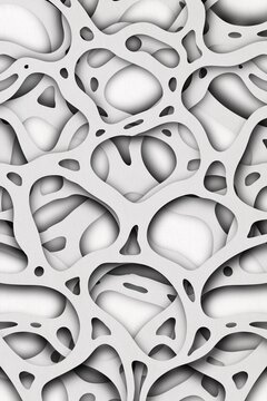 Abstract white paper layers create an organic network pattern