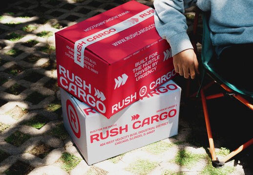 Outdoor Stacked Box Mockup