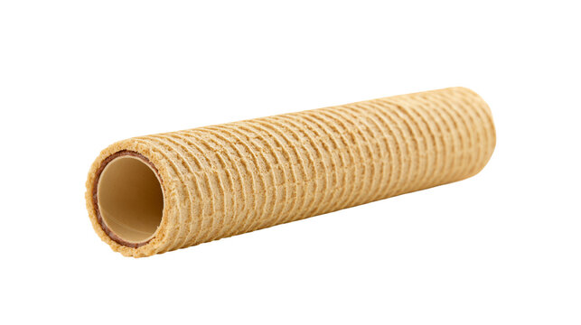 Crispy cylindrical wafer roll with chocolate filling