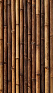 Natural Bamboo Fence Texture Backdrop Vertical Rustic Wooden Stakes Pattern for Exterior Decoration