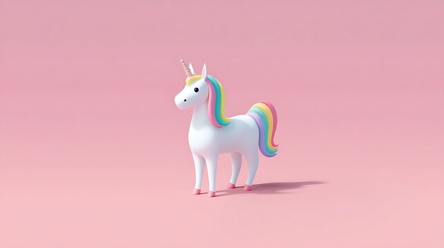White unicorn silhouette on pink background