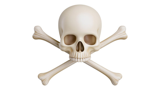 Human skull with crossed bones symbol