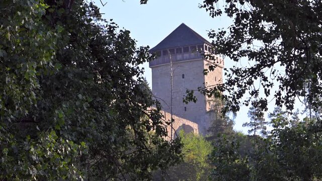 Baszta Zamek, Muszyna widok og&oacute;lny, lato.