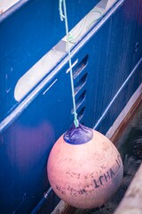 Fishing buoy and nautical equipment on the deck of a trawler © avphotographe
