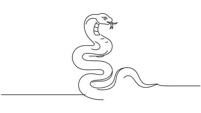 Minimalist black line animation flying on white background