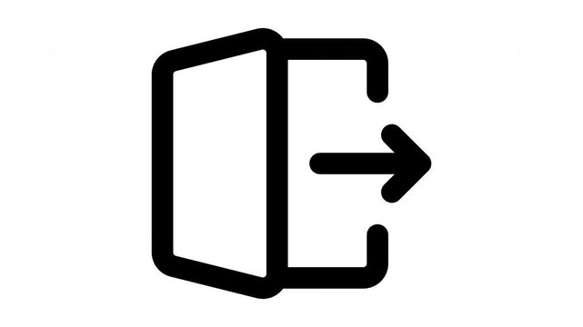 logout animated Line Icons Premium 4K, Outline Motion Graphics Collection