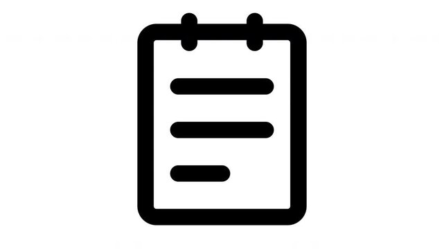 notes animated Line Icons Premium 4K, Outline Motion Graphics Collection