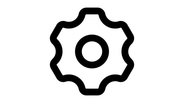 settings animated Line Icons Premium 4K, Outline Motion Graphics Collection