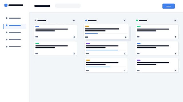 Modern Kanban Board Task Management Dashboard UI Interface Vector Template Graphic Wireframe