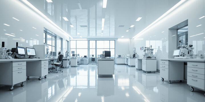 Research and Development Lab A state-of-the-art R&D lab with advanced technology and testing equipment. The white walls and polished concrete