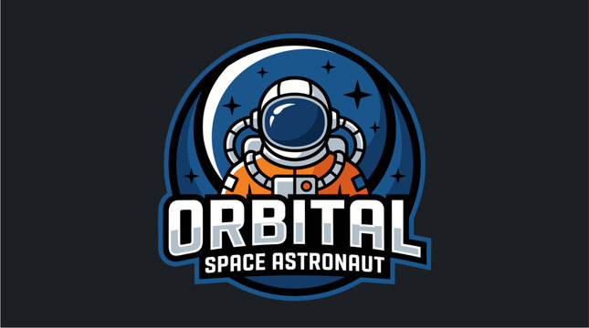 Vector illustration of a cool astronaut mascot logo design for space exploration.
