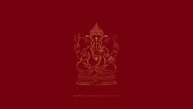 Happy Ganesh Chaturthi social media banner design with Lord Ganesh Vector. Lord Ganpati on Ganesh Chaturthi background. abstract vector illustration design background. 