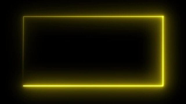 A Rectangular Frame Made Of One Moving Neon Lights, A Popular Abstract Background Overlay, Seamless Vaporwave Animation, 4K Animation.