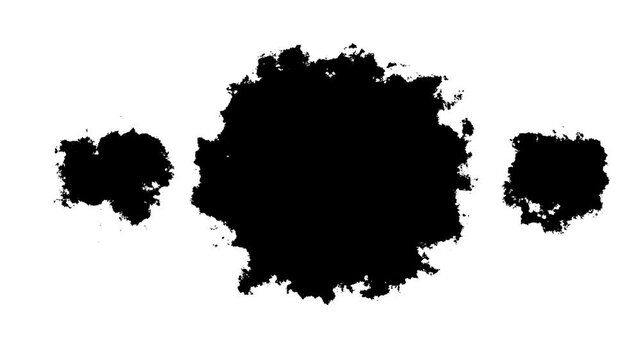 Beautiful ink flowing swirls with black paint drops on white background, liquid ink stain spreading, splash transition and revealer effect, abstract 4k animation stock footage