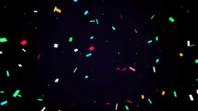 Vibrant colorful confetti explosion celebration party event festive background motion abstract
