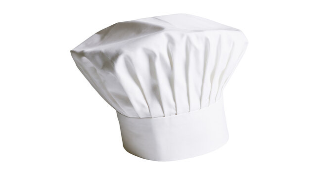 Crisp white pleated chef hat made of cotton fabric