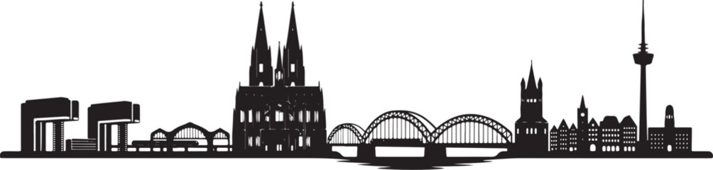 Fototapeta premium Skyline silhouette of cologne city