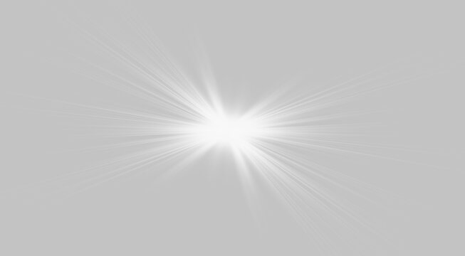 A bright white lightburst radiates sharply from the center of a black background. Thin beams and soft light streaks extend outward with varying intensity.