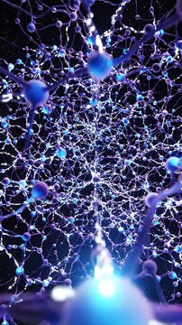 Exploring the Intricate Patterns of a Molecular Network: A Deep Dive into a Vibrant, Abstract Representation of Connections and Particles in a Cosmic Space