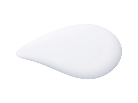 Texture d'une goutte de cr&egrave;me hydratante blanche et lisse, isol&eacute;e sur un fond blanc pour des concepts de cosm&eacute;tique, de beaut&eacute; et de soin de la peau.