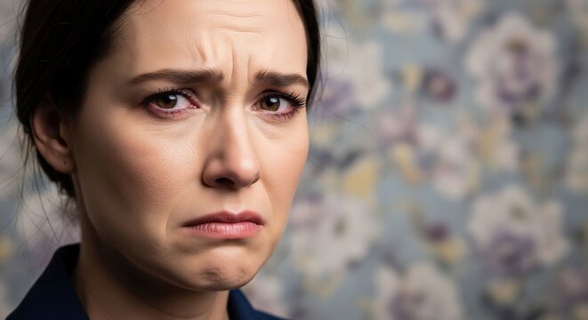 Woman expressing sadness