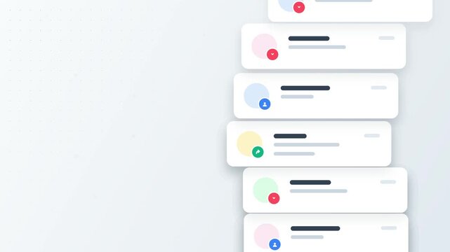 Minimalist Animated Notification Feed Interface