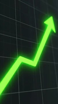 A Dynamic Overview of Rising Trends: This Green Arrow Indicates Significant Progress on the Graph, Signifying Positive Growth and Momentum in Relevant Data Over Time