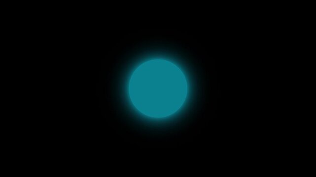 Blue circle animation pulsating with soft neon glow on solid black background