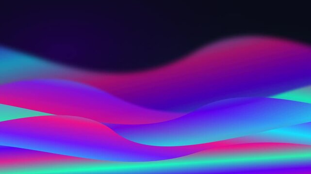 Flowing neon gradient waves undulating on dark modern background