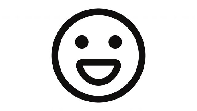smiley animated Line Icons Premium 4K, Modern Minimal Outline Motion Graphics Collection