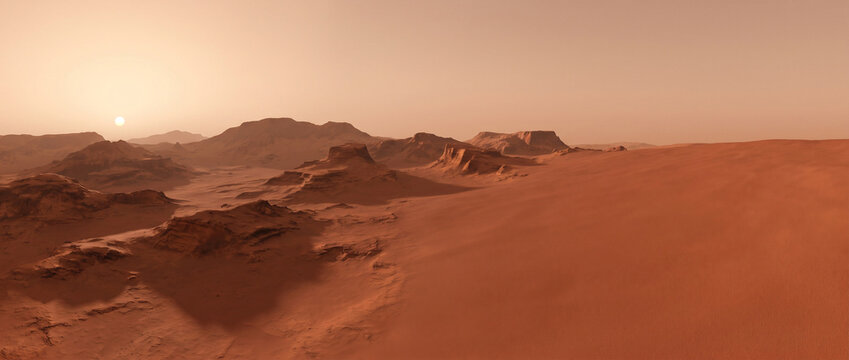 Martian red sand wave texture
