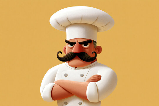 Chef wearing a tall white chef's hat (toque)