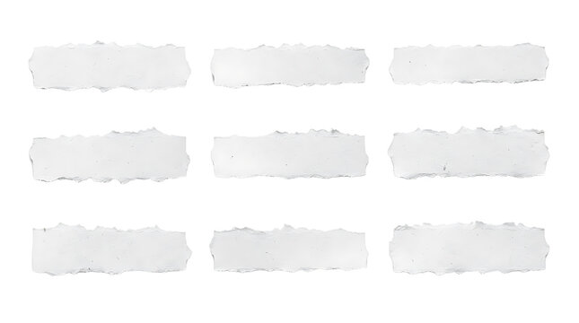 Set of nine horizontal grey watercolor brush strokes and paint marks isolated on a clean white background for design
