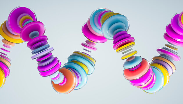 3D Rainbow Spring Wave