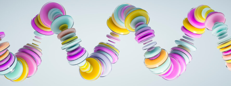 3D Multicolor Sine Wave