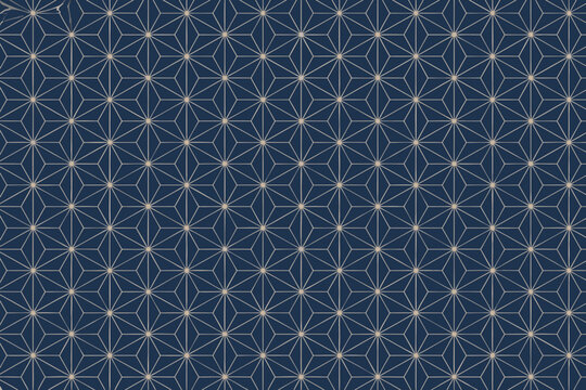 asanoha traditional japanese geometric pattern vector