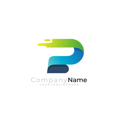 B logo and swoosh design vector, 3d colorful design template, business icon © MUHAMMADSARHAS